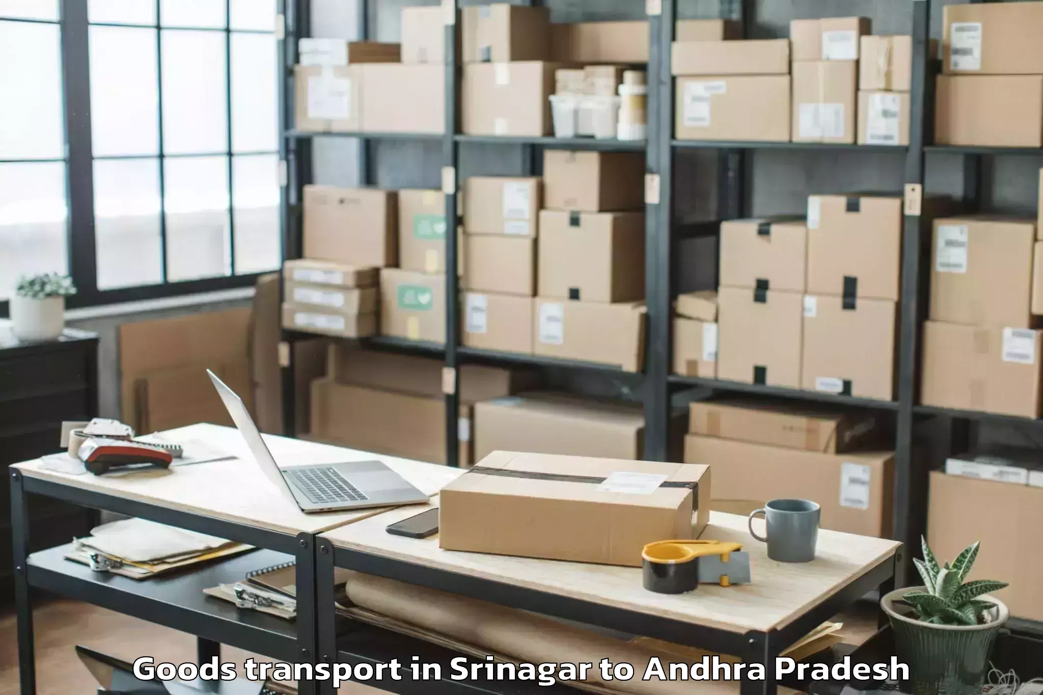 Book Srinagar to Amalapuram Goods Transport